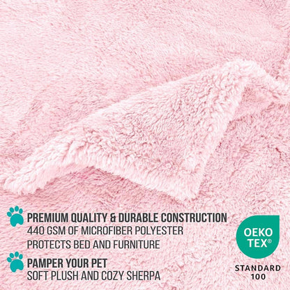 Fluffy Waterproof Dog Blanket Fleece | Soft Warm Pet Fleece Throw for Large Dogs and Cats | Fuzzy Plush Sherpa Throw Furniture Protector Sofa Couch Bed